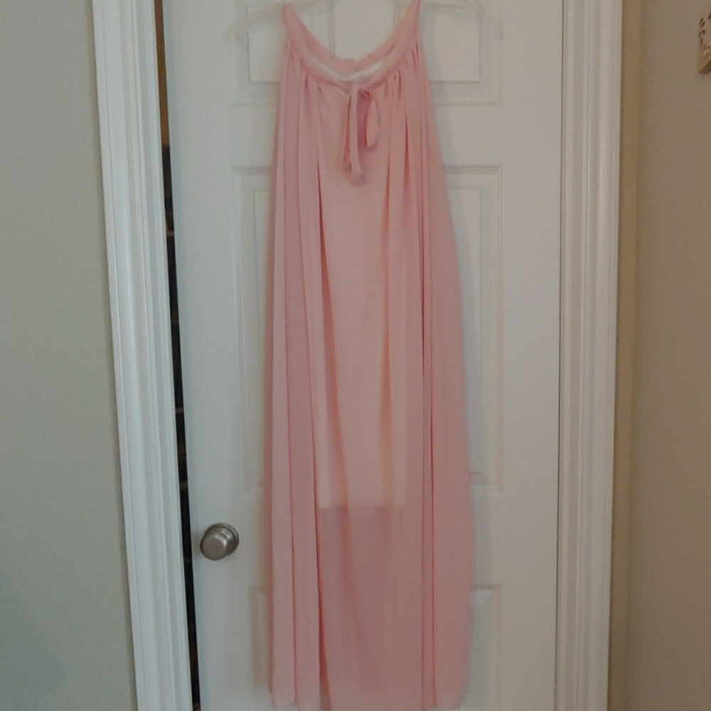 Light pink sleeveless maxi dress